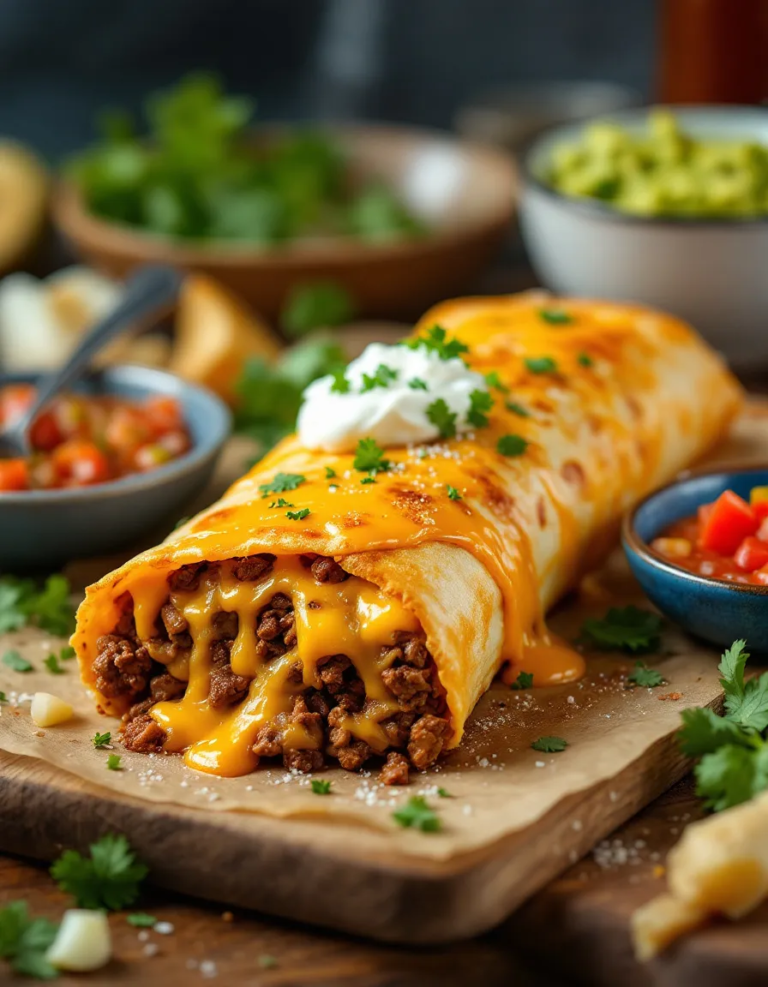 Easy Cheesy Beef Chimichanga Recipe – Perfect for Dinner
