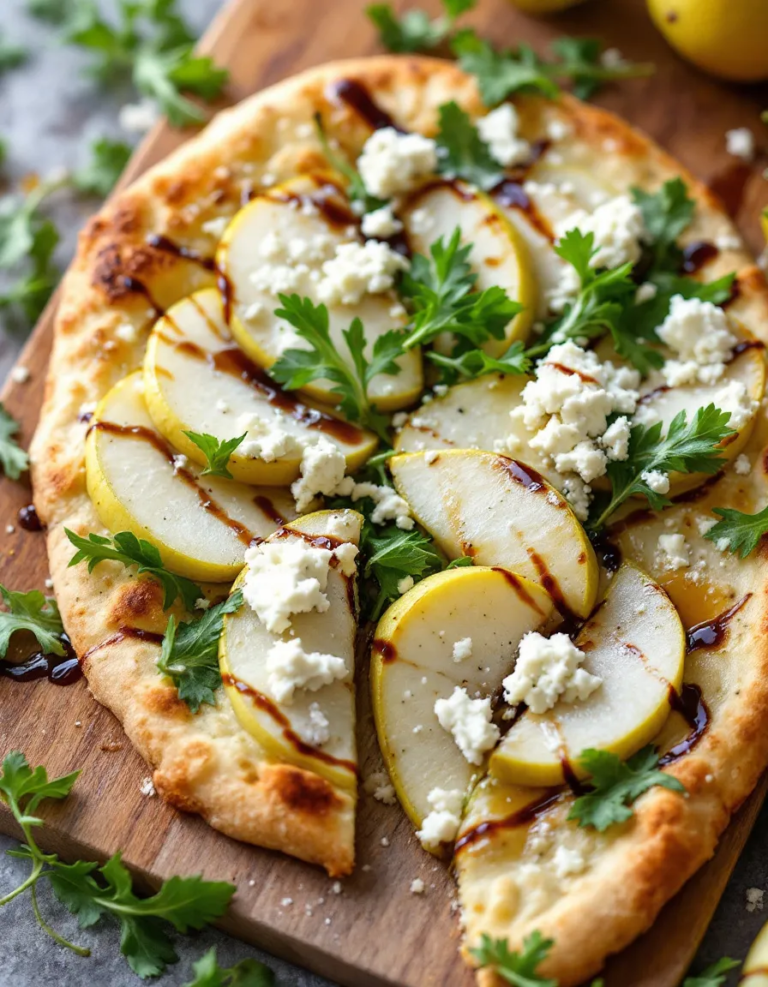 Easy Elegant Pear and Gorgonzola Flatbread Recipe