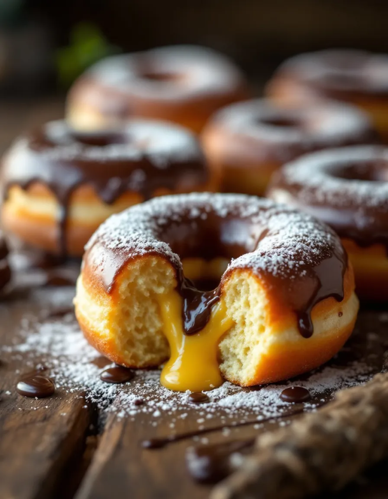 Homemade Fluffy Boston Cream Donuts – Perfect for Dessert