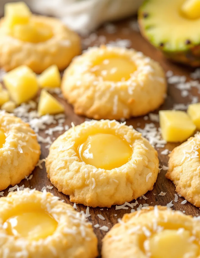 Easy Hawaiian Pineapple Coconut Thumbprint Cookies Recipe