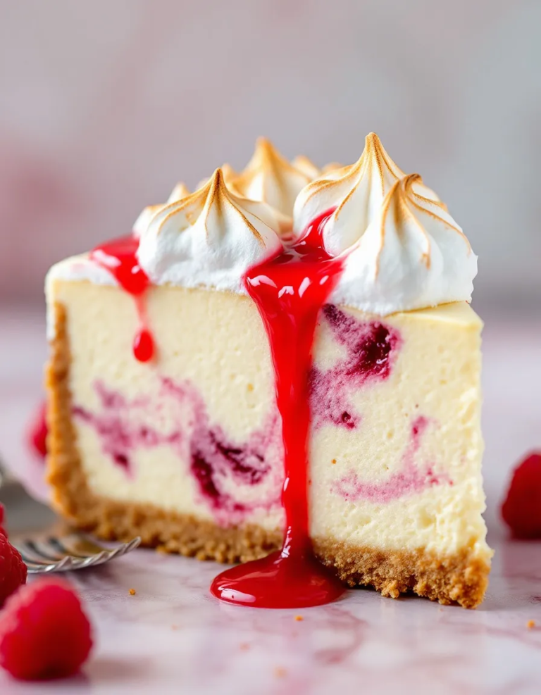 Ultimate Lemon Raspberry Meringue Cheesecake Recipe