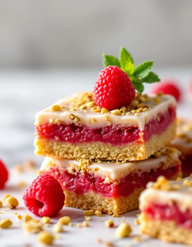 Easy Heavenly Raspberry Pistachio Bars Recipe