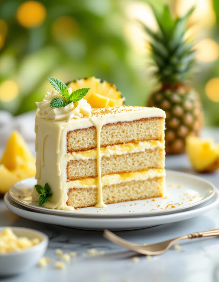 Best White Chocolate Cake with Pineapple Filling