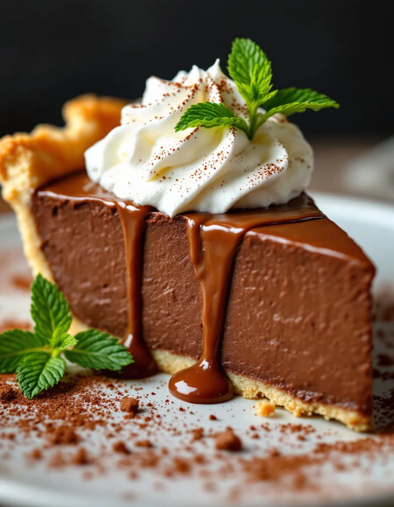 Homemade Chocolate Cream Pie with Fluffy Whipped Cream