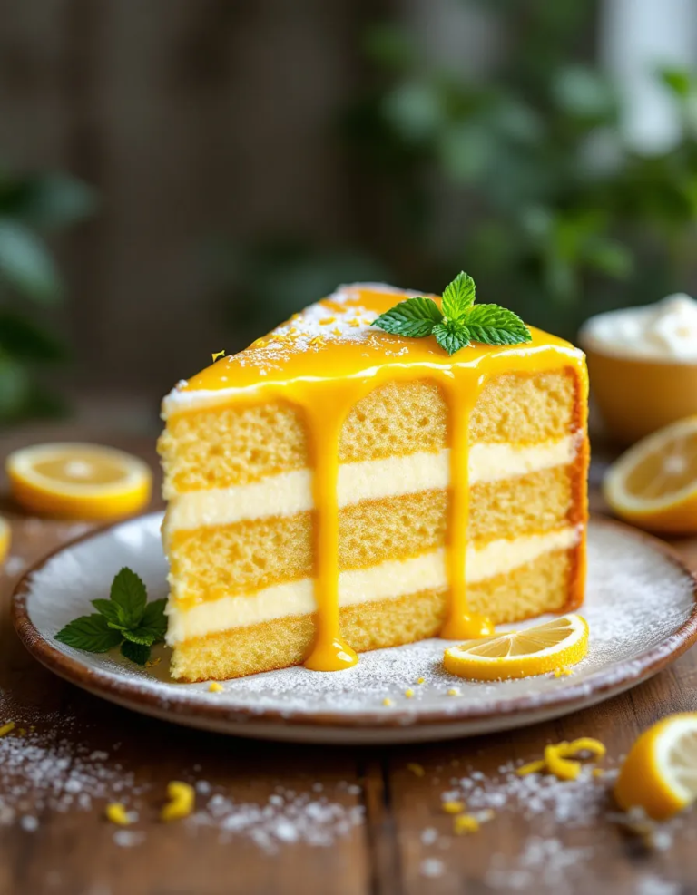 Easy Lemon Custard Cake – Zesty and Creamy Dessert Recipe