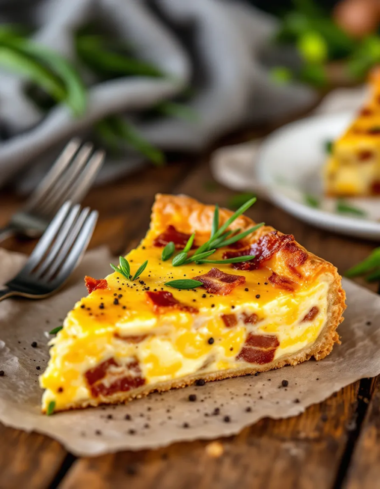 Classic Quiche Lorraine – Homemade with Flaky Crust & Bacon