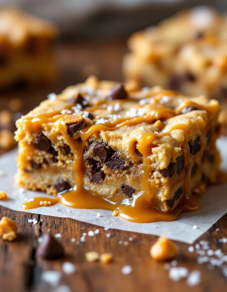 Ultimate Peanut Butter Caramel Toffee Chocolate Chip Cookie Bars