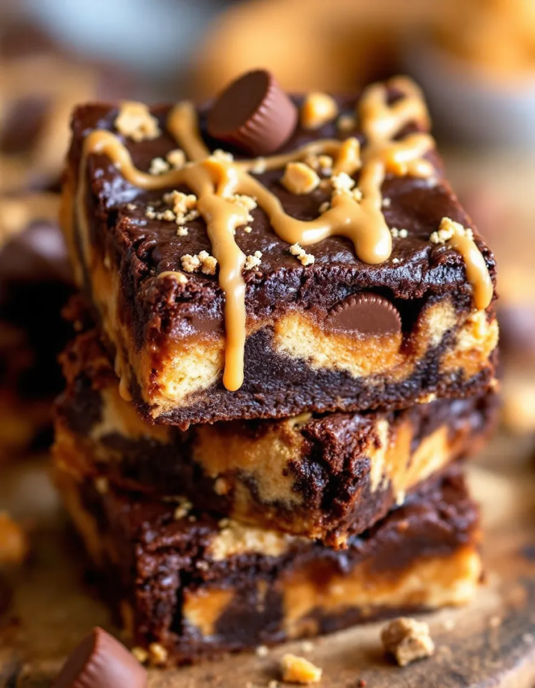 Ultimate Peanut Butter Cup Brownies – Thick & Fudgy
