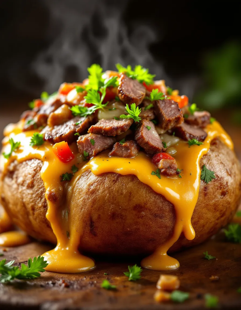 Ultimate Philly Cheesesteak Baked Potato Recipe