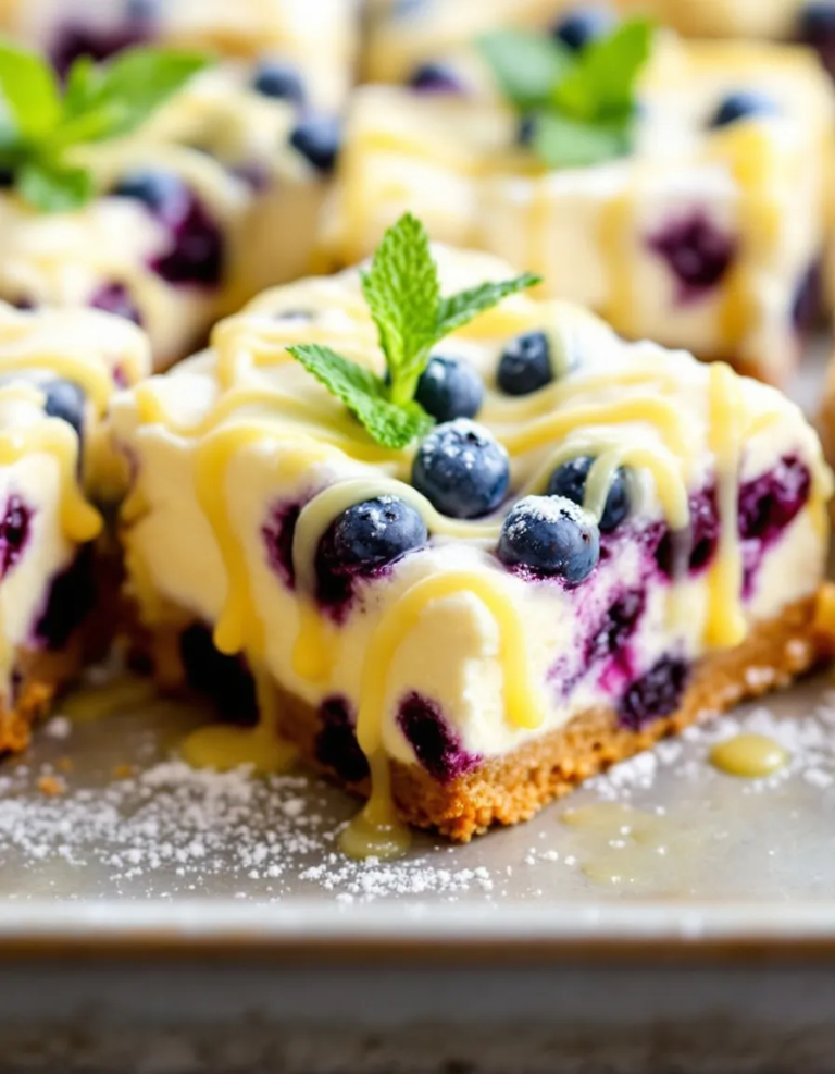 – Easy Lemon Blueberry Cheesecake Bars – Perfect for Summer