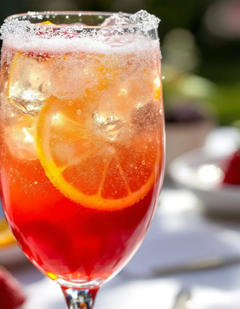 Easy Sunrise Strawberry Mimosa with Fresh Orange Juice