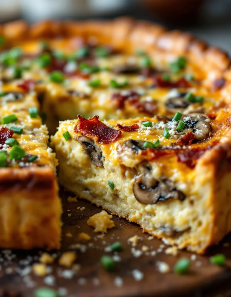 – Easy Bacon Onion Mushroom Quiche – Perfect for Brunch