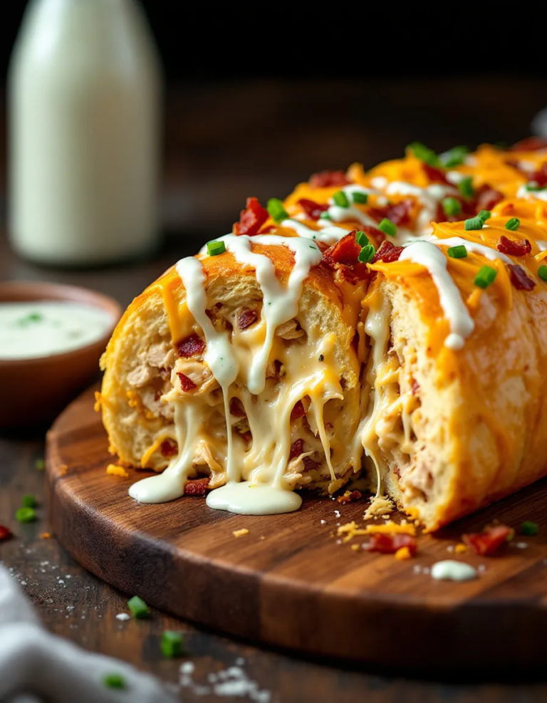 Easy Chicken Bacon Ranch Stuffed Bread Recipe