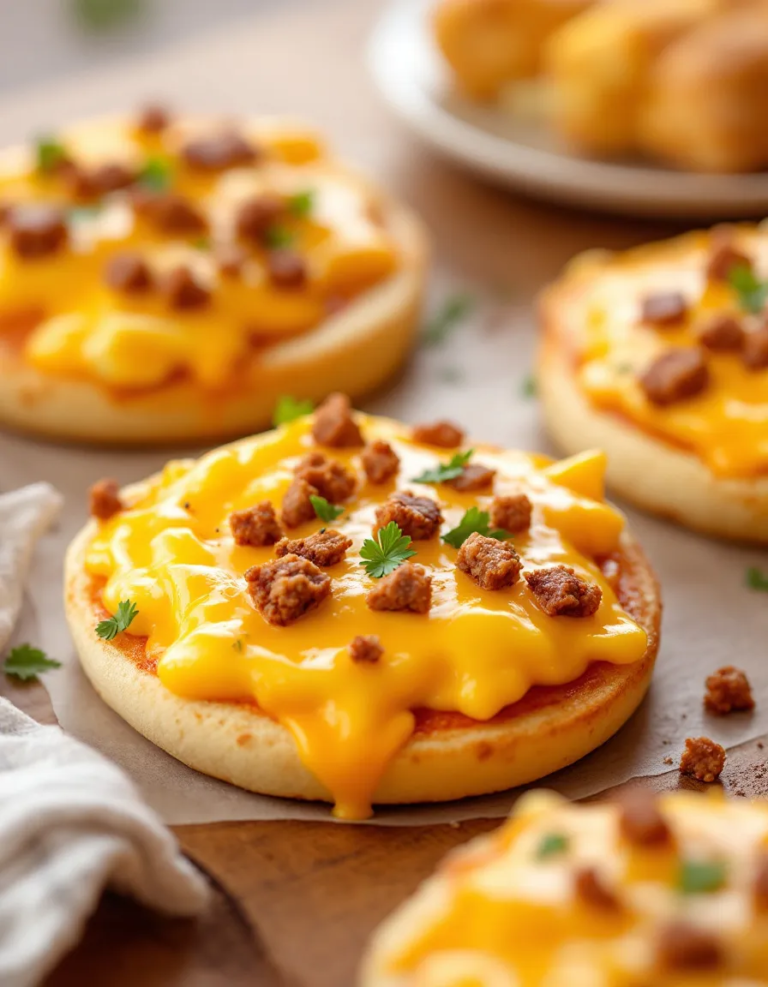 Easy English Muffin Breakfast Pizza Recipe 🍕🍳🧀