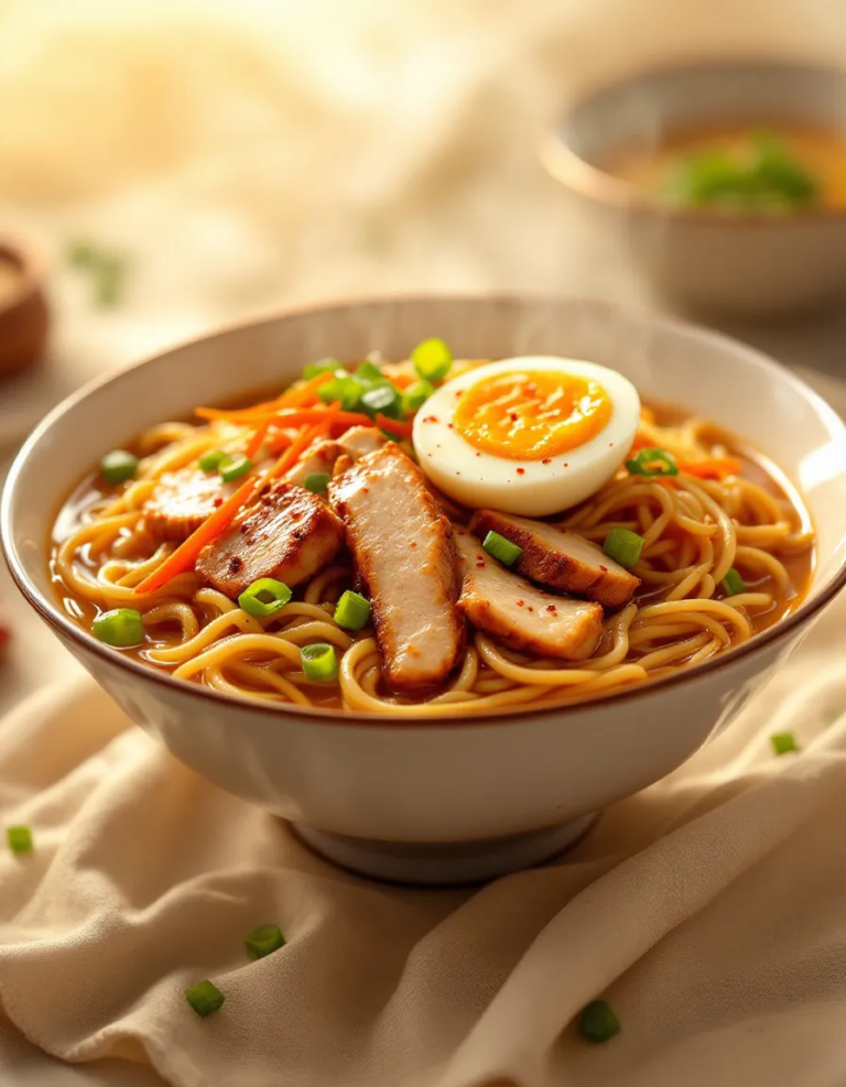 Best Fiery Chicken Ramen with Creamy Garlic Sauce