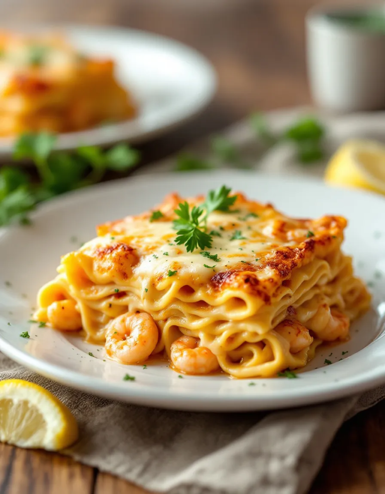 Best Garlic Butter Shrimp Scampi Lasagna Recipe