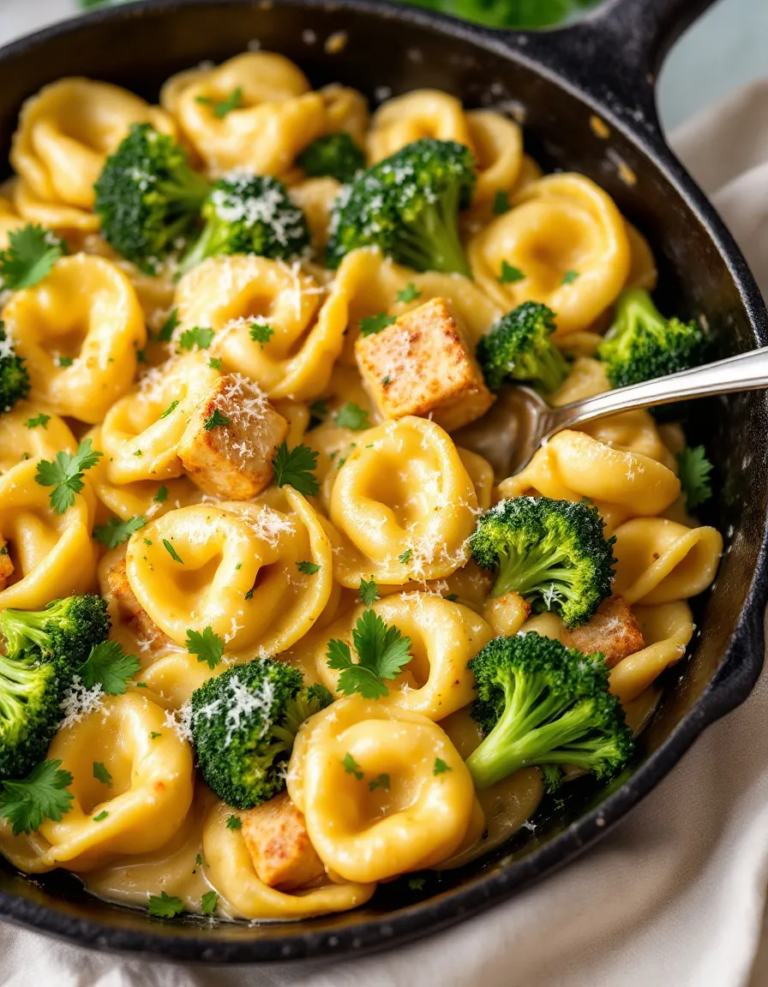 Easy Garlic Parmesan Chicken Tortellini and Broccoli