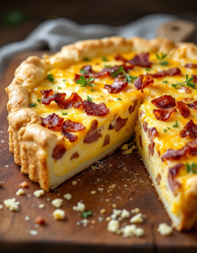 Classic Quiche Lorraine – Homemade Flaky Crust & Bacon
