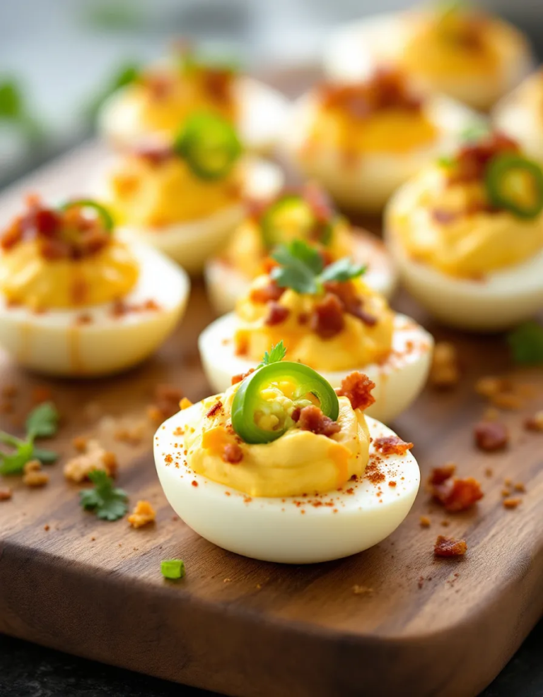 Spicy Jalapeño Popper Deviled Eggs Recipe 🌶️🧀