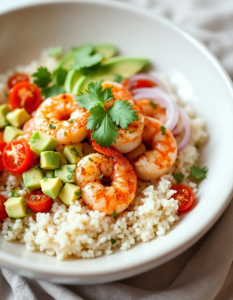 Easy Zesty Shrimp & Avocado Rice Bowls with Cilantro Lime