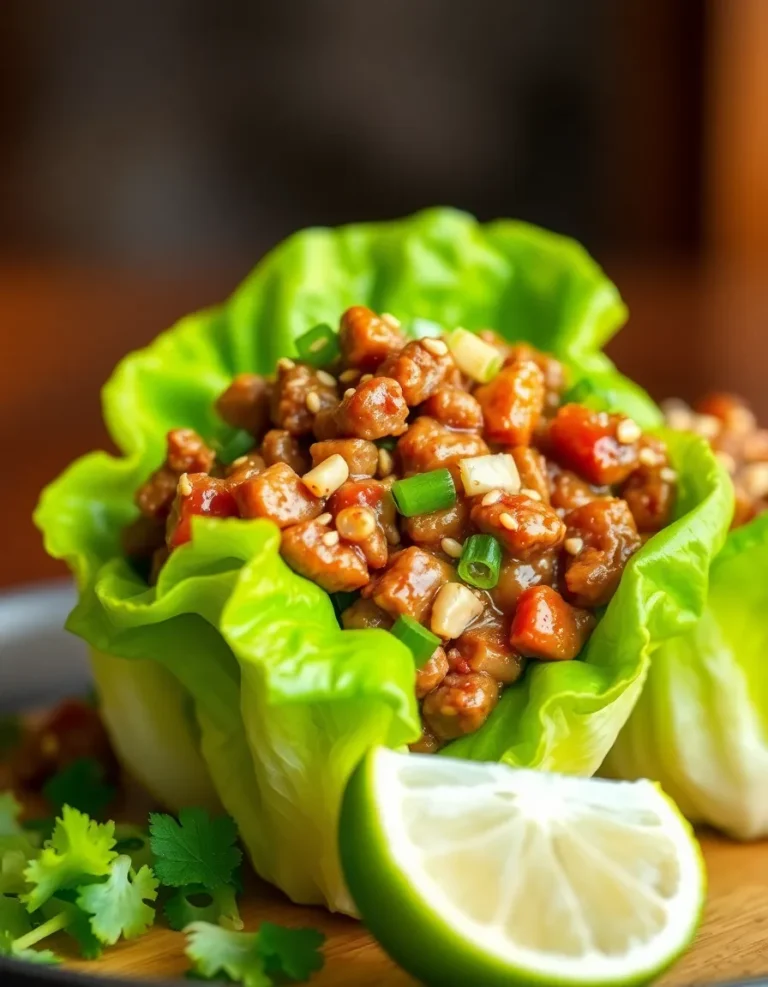 Asian-Style Ground Beef Lettuce Wraps