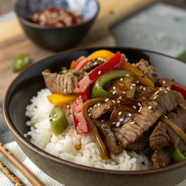 Beef and Pepper Rice Bowl