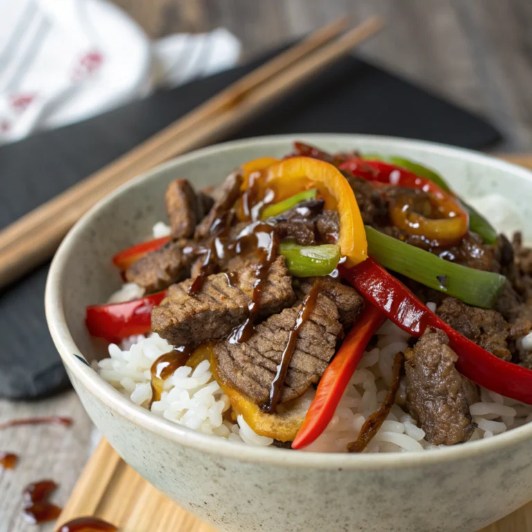 Beef and Pepper Rice Bowls