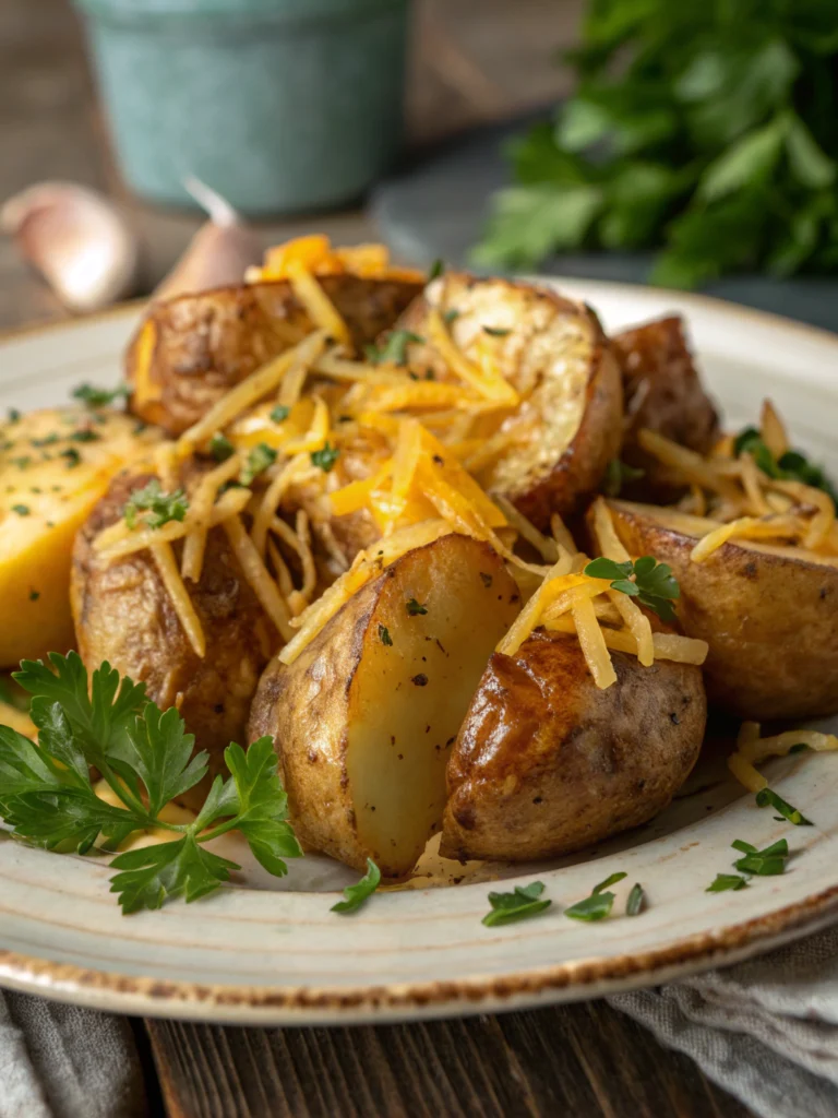 Best Cheesy Garlic Butter Roasted Potatoes Recipe