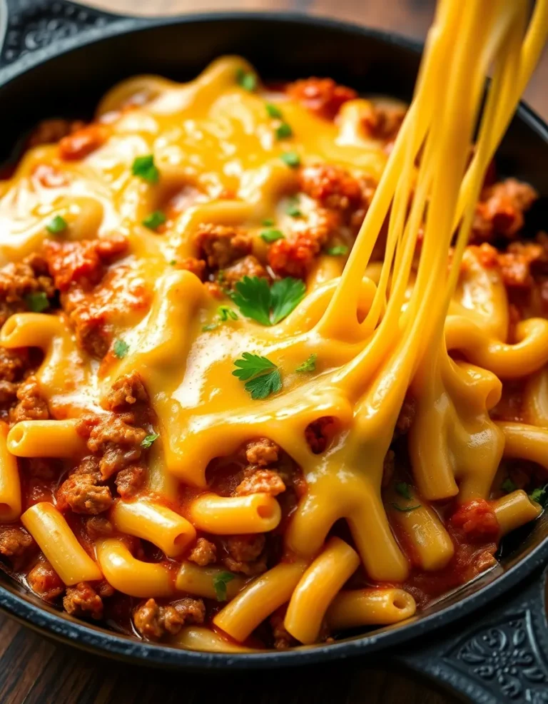 Cheesy Ground Beef Pasta Skillet