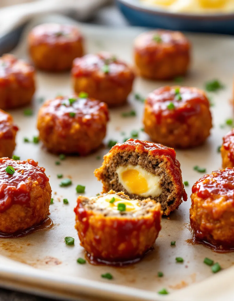 Easy Cheesy Stuffed Meatloaf Bites Recipe