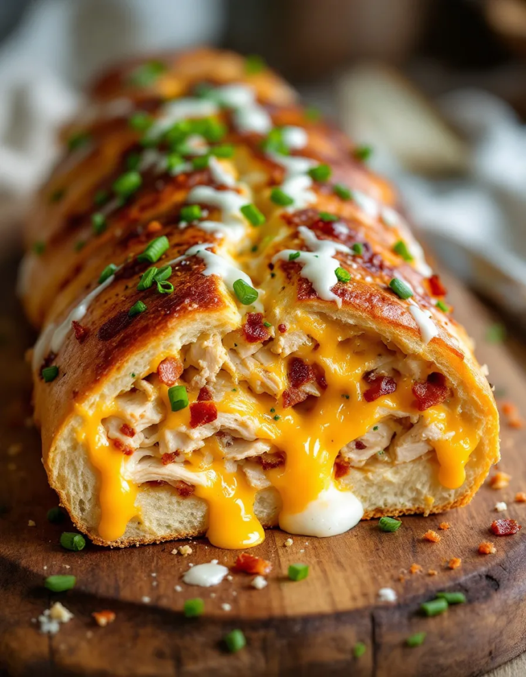 Ultimate Chicken Bacon Ranch Stuffed Bread Recipe
