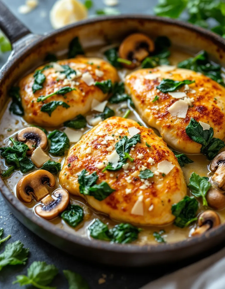 Easy Chicken Spinach Mushroom Low-Carb Oven Dish