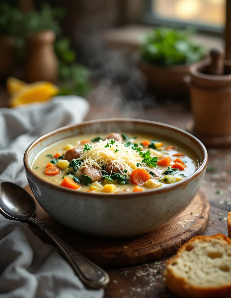 Best Creamy Parmesan Italian Sausage Soup Recipe