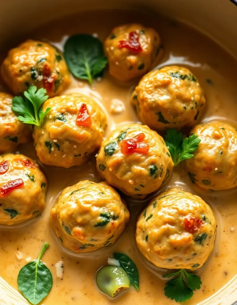 Creamy Spinach Turkey Meatballs