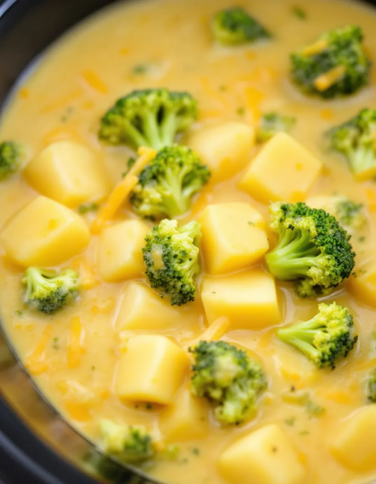 Creamy Crockpot Potato Broccoli Cheddar Soup – Easy Recipe