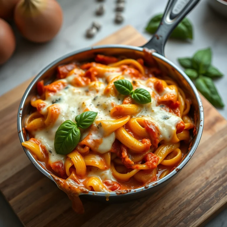 Easy One Pan Baked Cheesy Basil Pasta Recipe