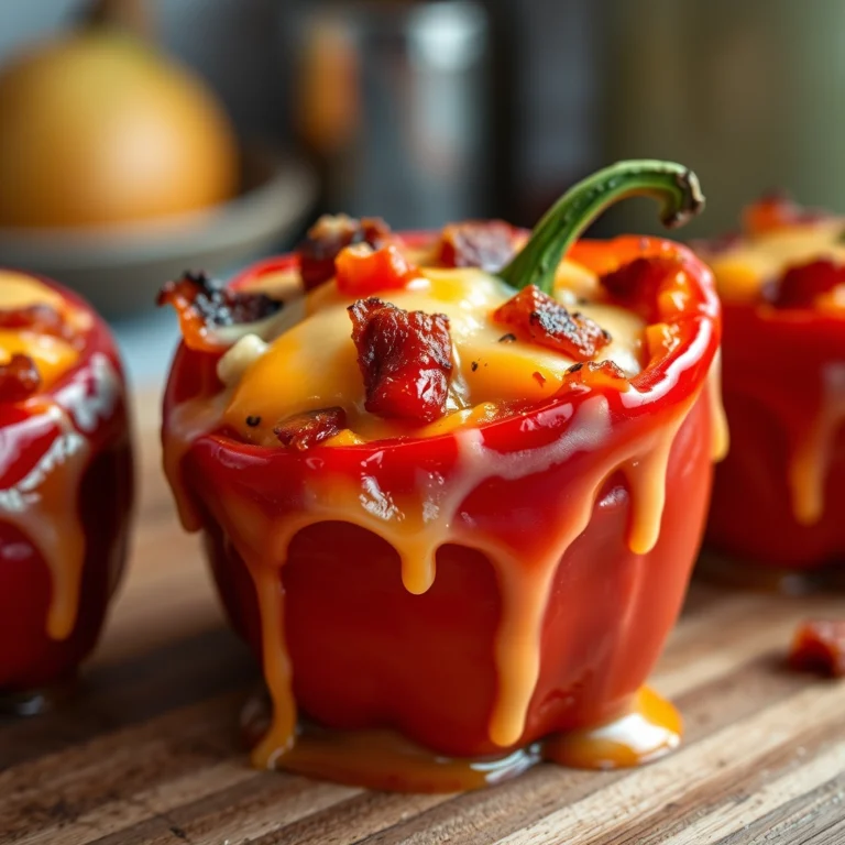 Easy Low Carb Cheesy Bacon Stuffed Mini Peppers