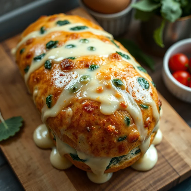 Easy Cheesy Spinach Stuffed Bread Recipe