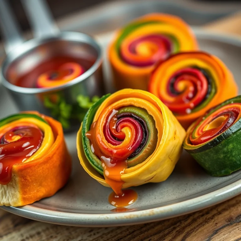 Easy Rainbow Veggie Pinwheels – Colorful Party Appetizer