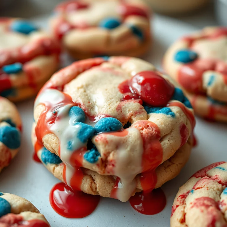 Easy Red White and Blue Cake Mix Cookies Recipe