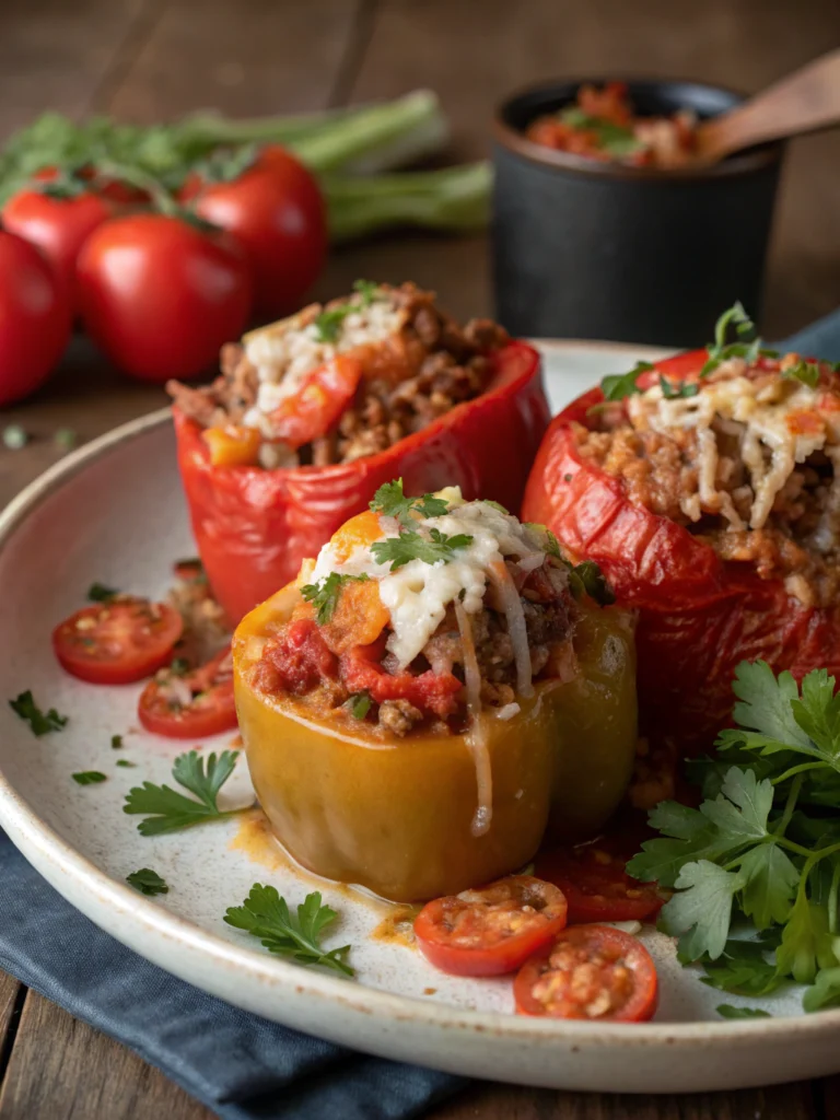 EASY STUFFED BELL PEPPERS
