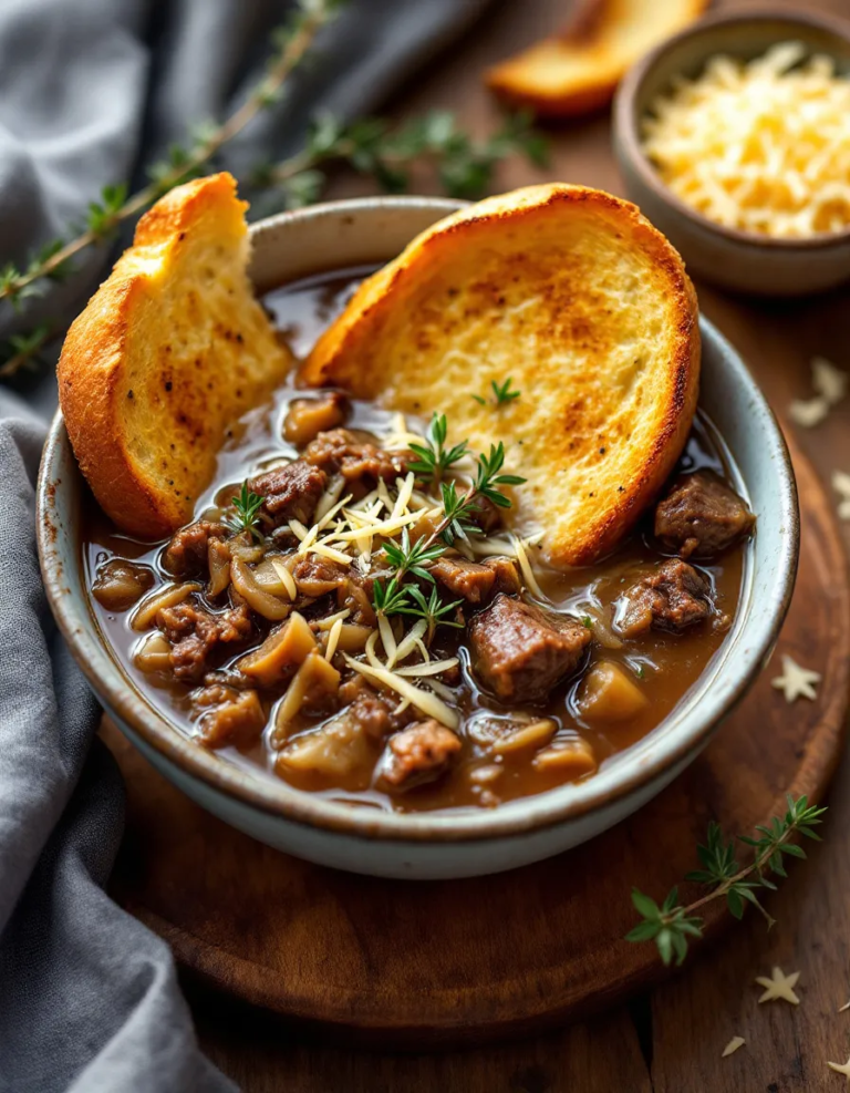 Ultimate French Onion Short Rib Soup with Gruyère Toast