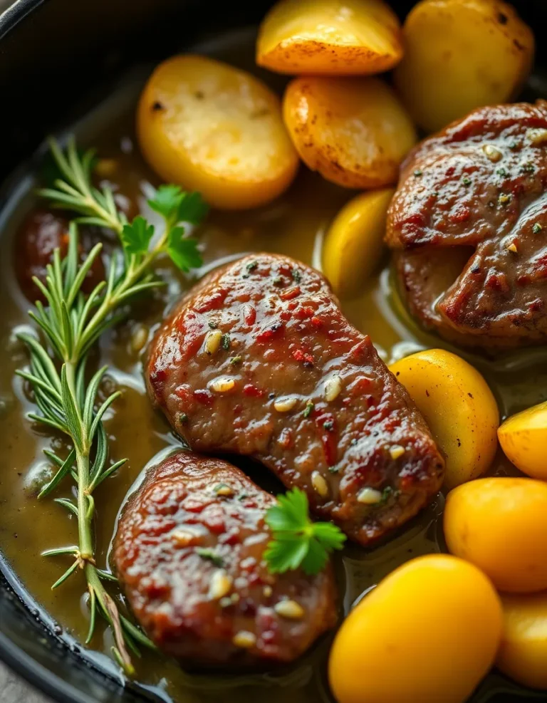 Garlic Butter Steak Bites and Potatoes