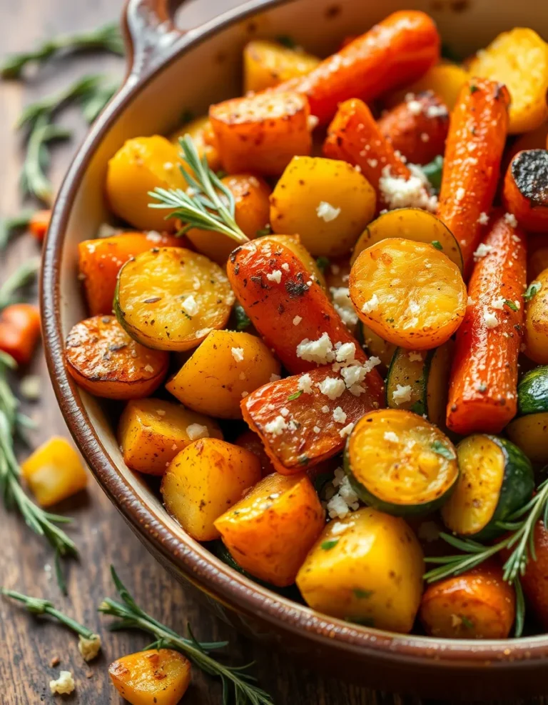 Garlic Herb Roasted Potatoes Carrots and Zucchini