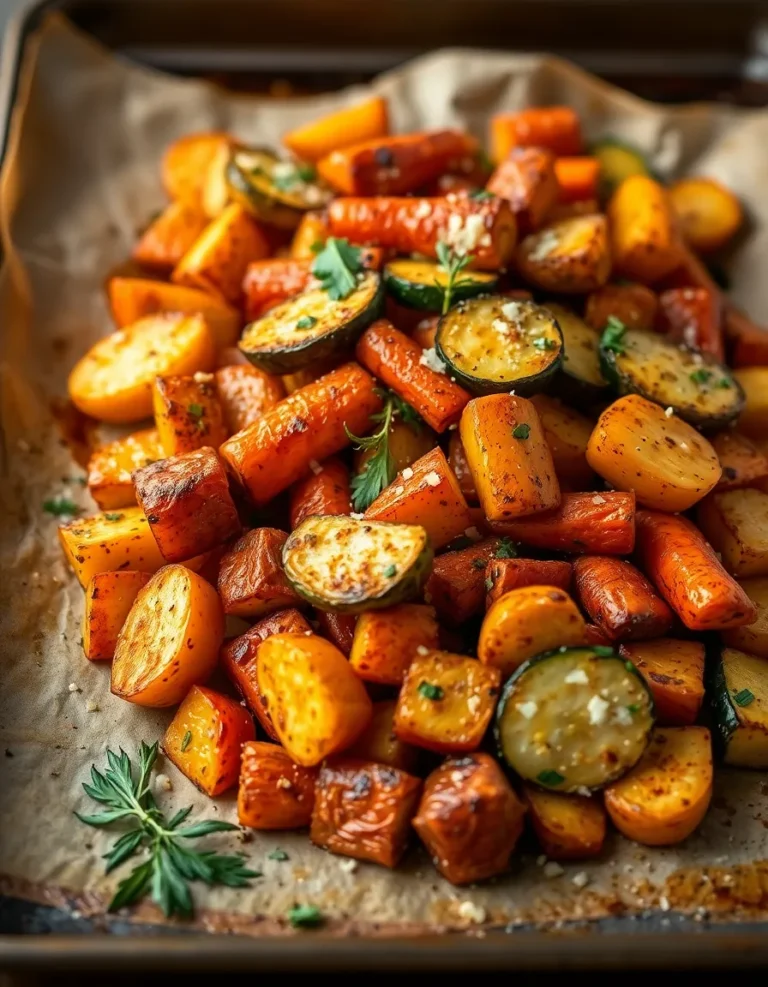 Garlic Herb Roasted Potatoes Carrots and Zucchini
