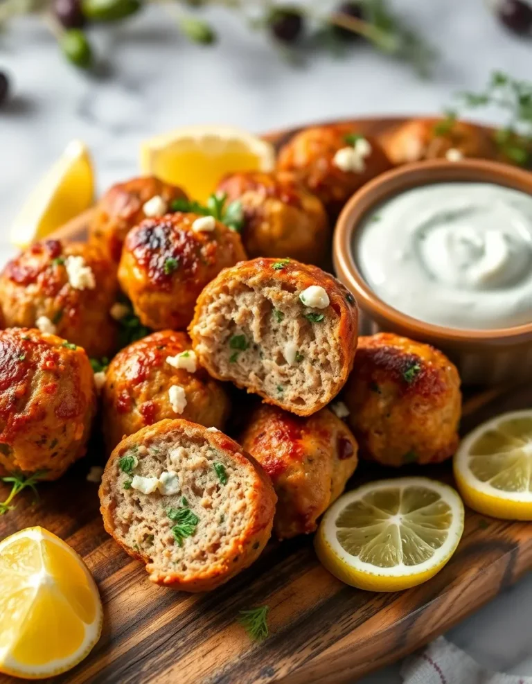 Greek Turkey Meatballs with Tzatziki