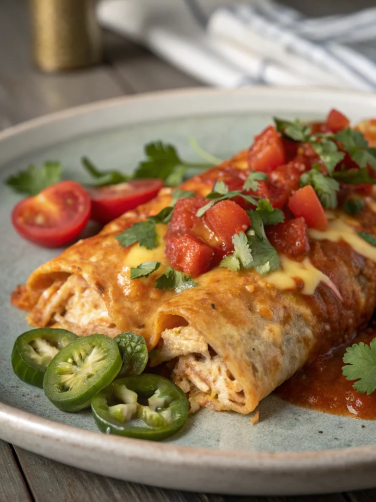 High Protein Chicken Enchiladas (30-Minutes, 7 Ingredients)