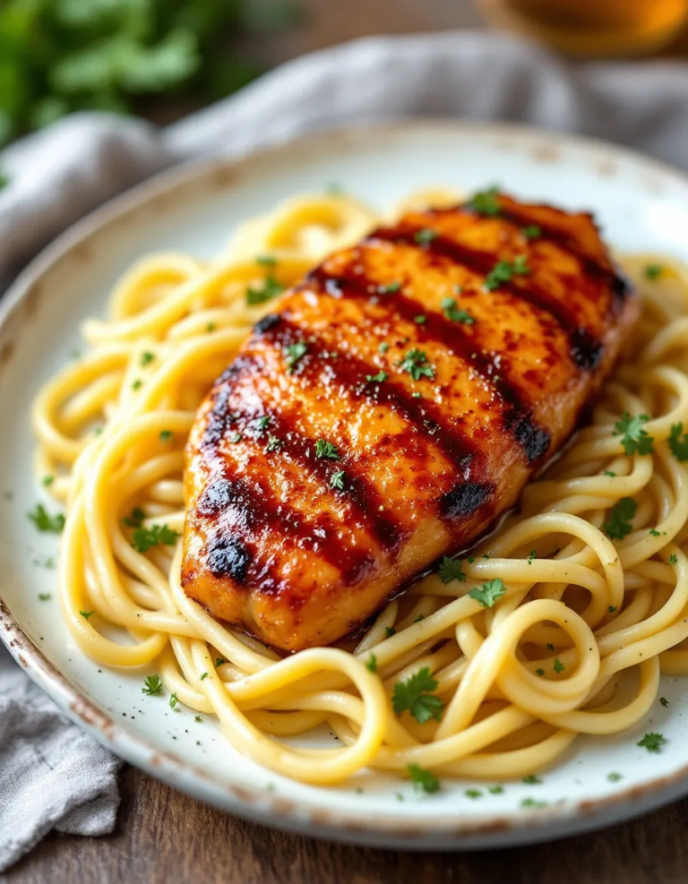 Best Honey Pepper Chicken with Creamy Garlic Pasta