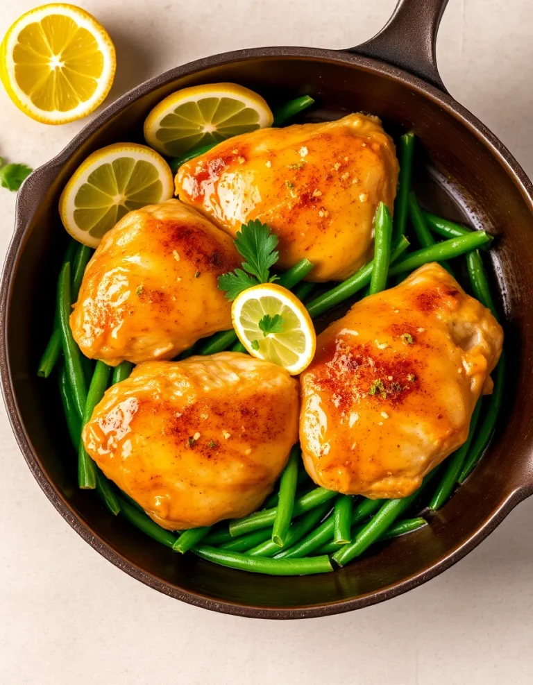 Lemon Garlic Butter Chicken and Green Beans Skillet