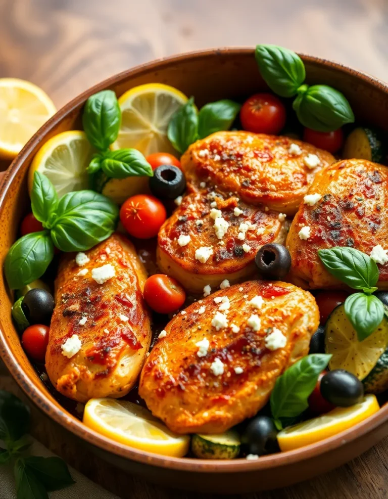 Mediterranean Chicken Zucchini Bake